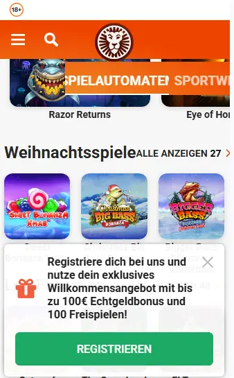 Finanztransaktionen in der mobilen Version des LEOVEGAS CASINO