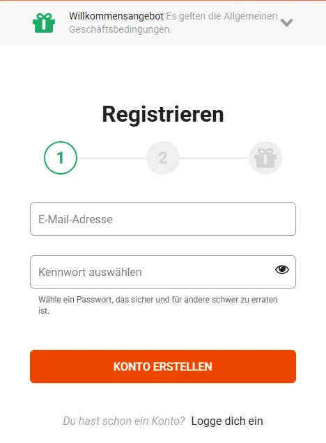 Registrierung im LEOVEGAS CASINO

